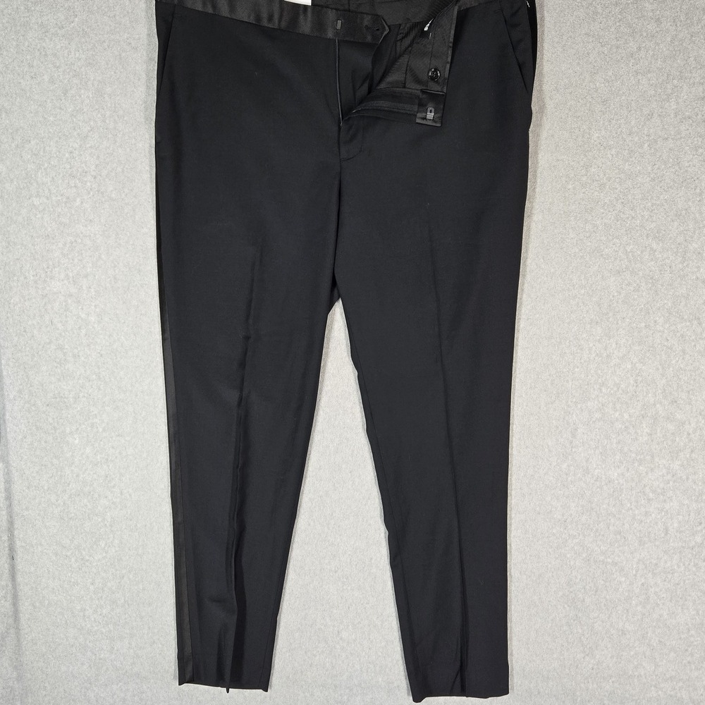 Express Men Pants 38X32 Black Polyester Wool Dress Pants Extra Slim NWT
